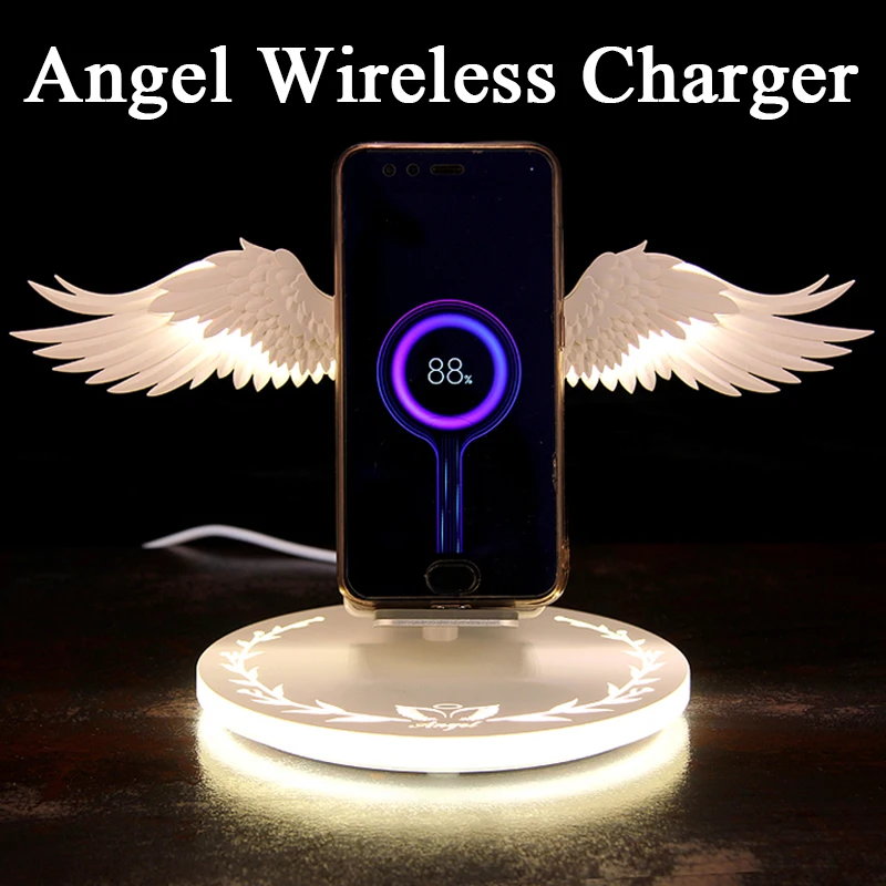 

NEW Angel Qi Wireless Charger For iPhone 8 Plus X XS MAX XR Mobile Phone Fast Wireless Chargers For Samsung S10 Note 10 Huawei