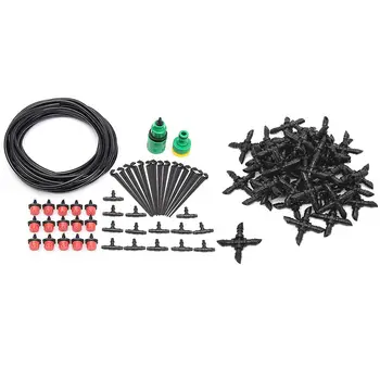 

1set Micro-Flow Drip Watering Irrigation Kits System 100 Packs-Barbed 1/4 Inch Drip Irrigation 4-Way Cross Connector