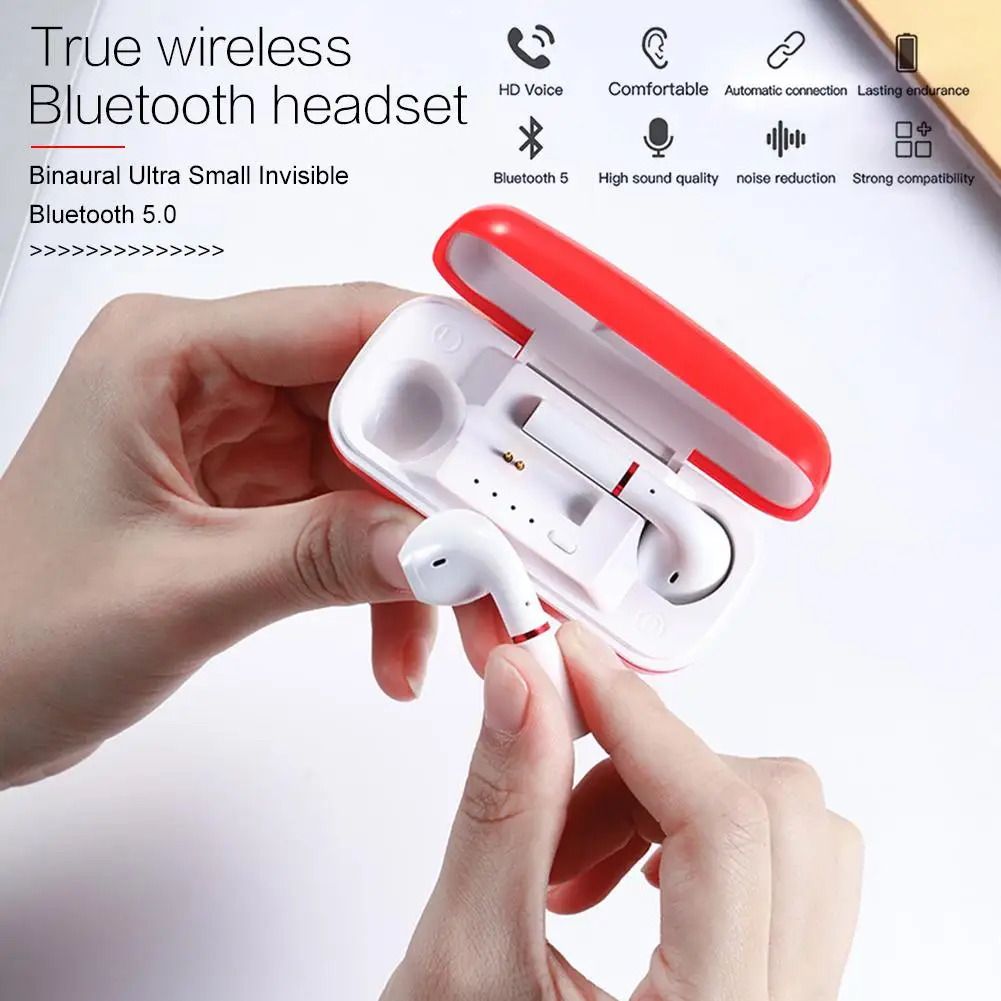 Мини низкая мощность Bluetooth V5.0 Беспроводная зарядка Headet стерео Спортивная гарнитура сенсорное управление гарнитура