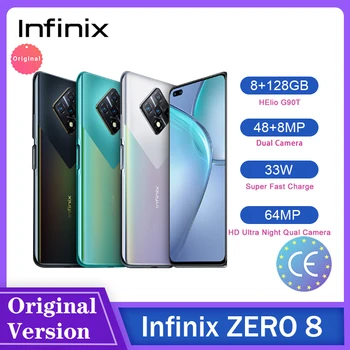 Перейти на Алиэкспресс и купить Глобальная версия Infinix Zero 8 8 ГБ 128 Гб Смартфон 6,85 ''FHD 90 Гц полный экран 64-мегапиксельная четырехъядерная камера 4500 мАч 33 Вт Зарядное устройств...