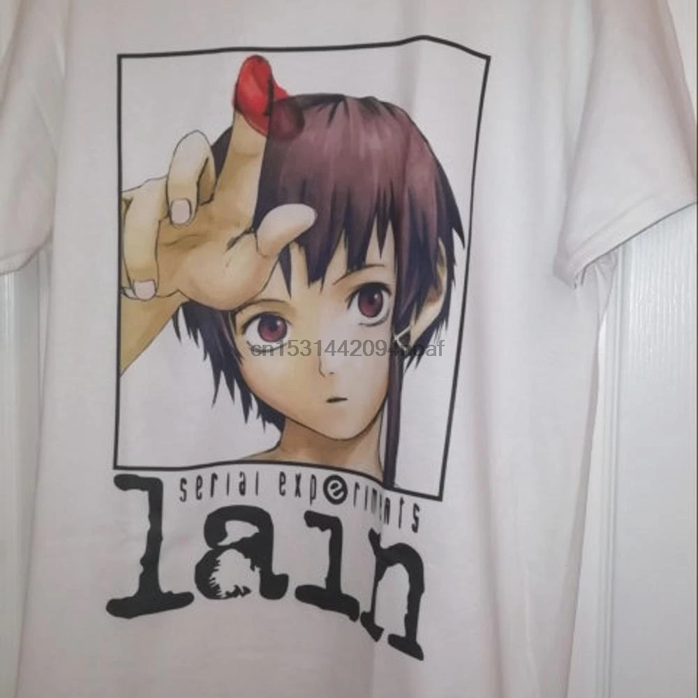 Серийные эксперименты Lain футболка научной фантастики аниме одежда Графический