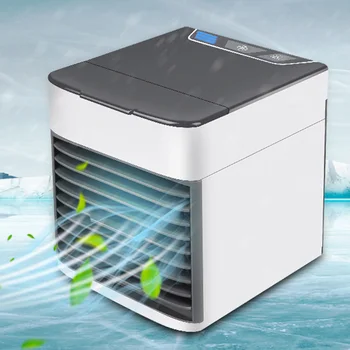 

Air Conditioner Fan 4 in 1 Personal USB Air Cooler Mini Purifier Humidifier with LED Lights Rechargeable Fan For Home Desk Fans