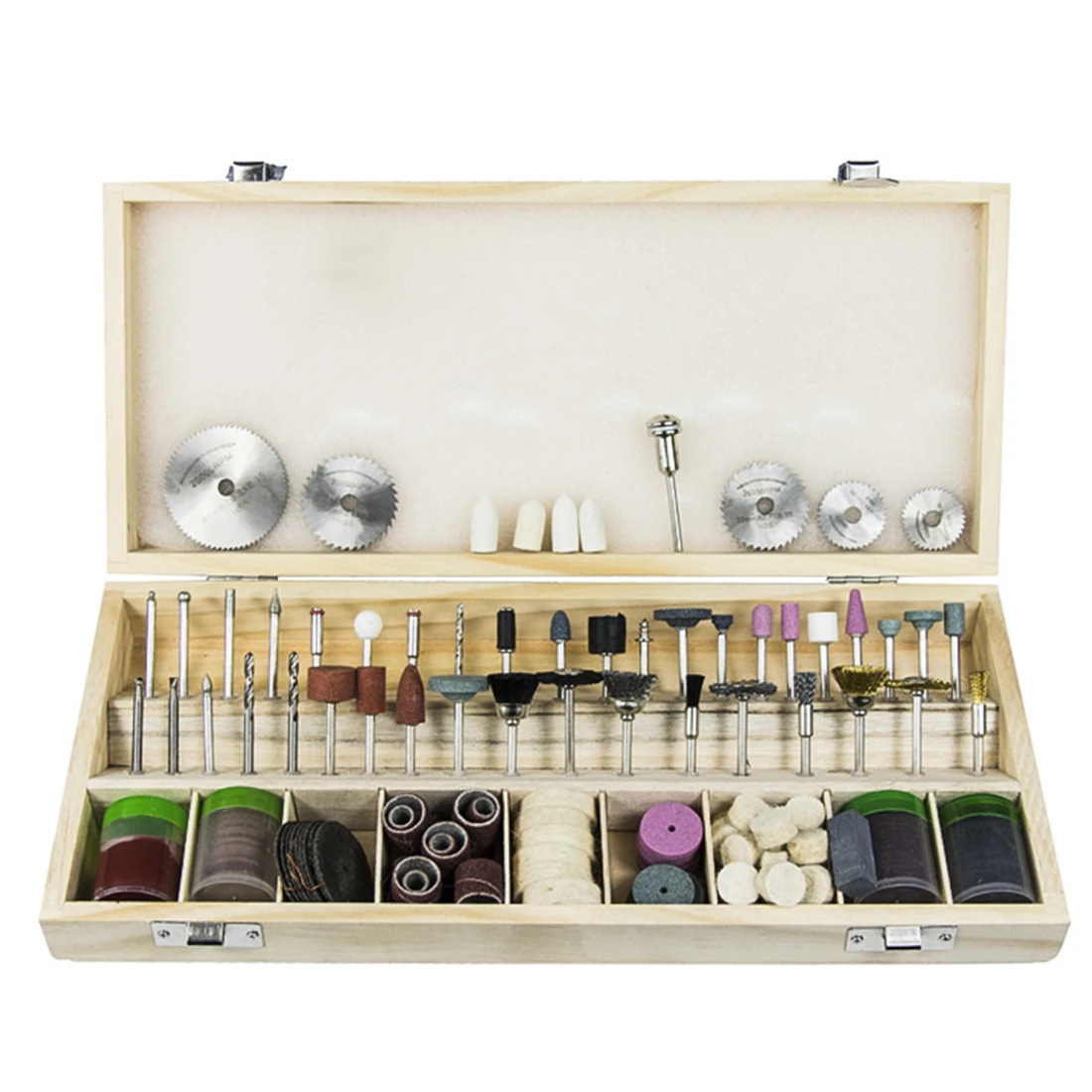 

242Pcs/Set Electric Grinding Tool Set Cutting Polishing Tool Kit With Wooden Box