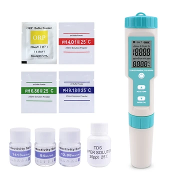 

7 In1 PH/TDS/EC/ORP/S.G/Salinity/Temperature Water Quality Tester C-600 PH Meter for Pools, Drinking Water(NO Backlight)