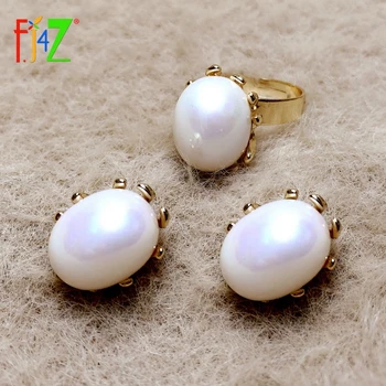 

F.J4Z Fashion Elegant Wedding Earrings Baroque Big Simulated Pearl Stud Earrings Classic Statement Bridal Jewelry Dropship