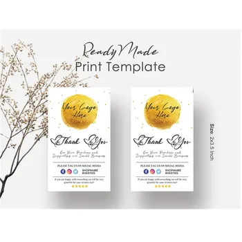 

Custom Packaging Insert Card Thank You For Your Order Cards Media Social Cards Modern Gold Packing Insert Seller Package Insert