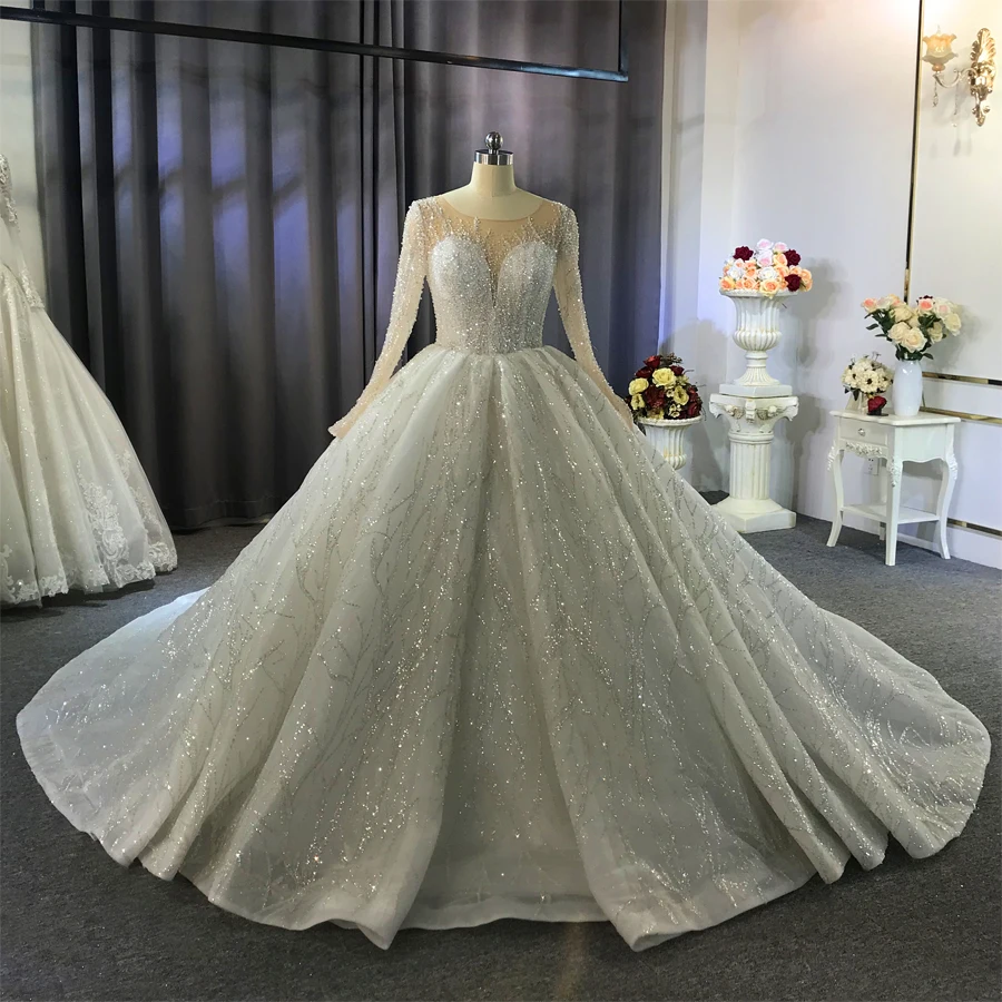 all ivory Robe de Mariage princesse de luxe торжественное платье принцессы для девочек Пышные свадебные платья - Цвет: all ivory
