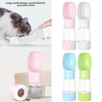 

Behogar 2 in 1 Portable Pet Dog Water Feeder Bottle Food Bowl Container for Dogs Cats Outdoor Water Dispenser Feeder Pet Product