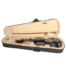 Полностью 4/4 Размер Ebony Встроенная скрипка с Чехол с бантом канифоль для студентов начинающих