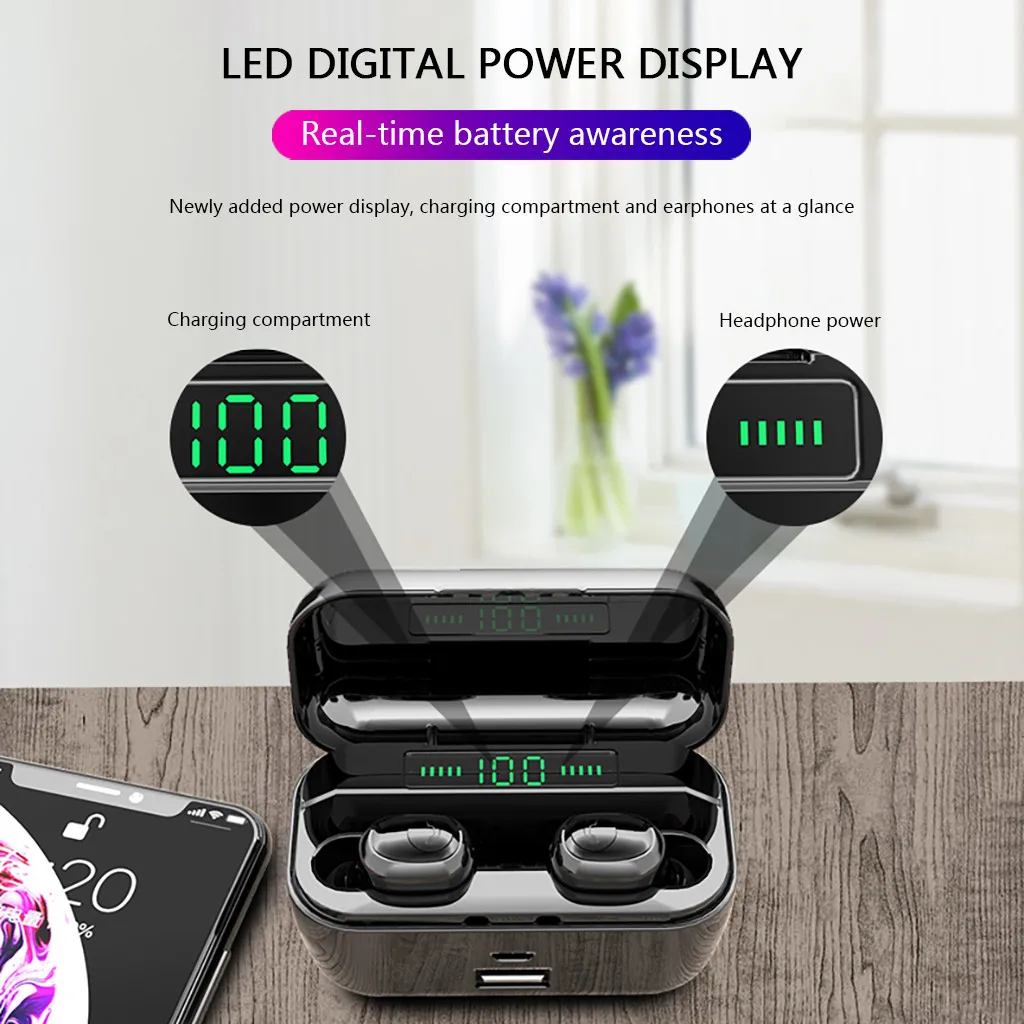 Mosunx наушники-вкладыши TWS Bluetooth V5.0 earbudss спортивные Беспроводной гарнитура 3D стерео мини-наушники-вкладыши двойные микрофоны с зарядным Boxa