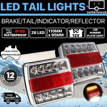 

1 Pair 12V 16 LED Car Truck Tail Light Rear Turn Signal Lamp Brake Light Warning Indicator For Trailer Truck Boat Caravan