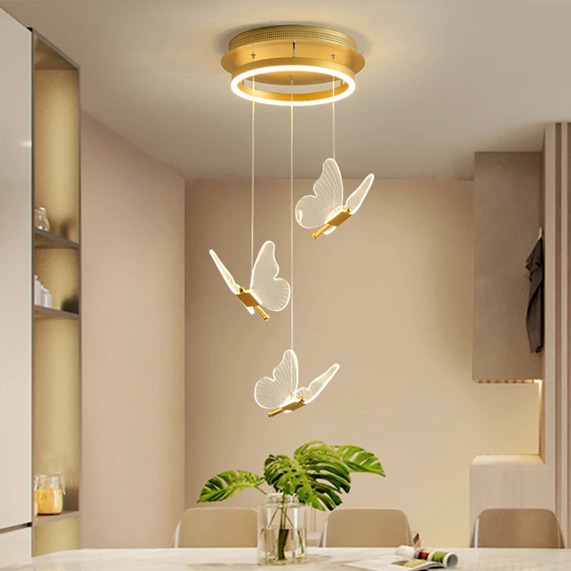 Description Picture 2 of itemButterfly Led Pendant Light Indoor Lighting Staircase Duplex Living Room Dining Room Restaurant Art Hallway Decoration
