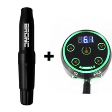 Колибри Bronc-V4 Татуировка роторная машина ручка швейцарский мотор с Аврора-II ЖК цифровой татуировки Мощность татуировки комплект