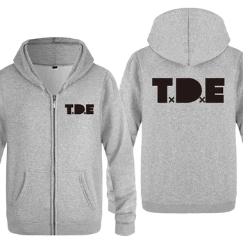 

TDE Rock Band Music Hoodies Men 2018 Men's Fleece Zipper Cardigans Hooded Sweatshirts