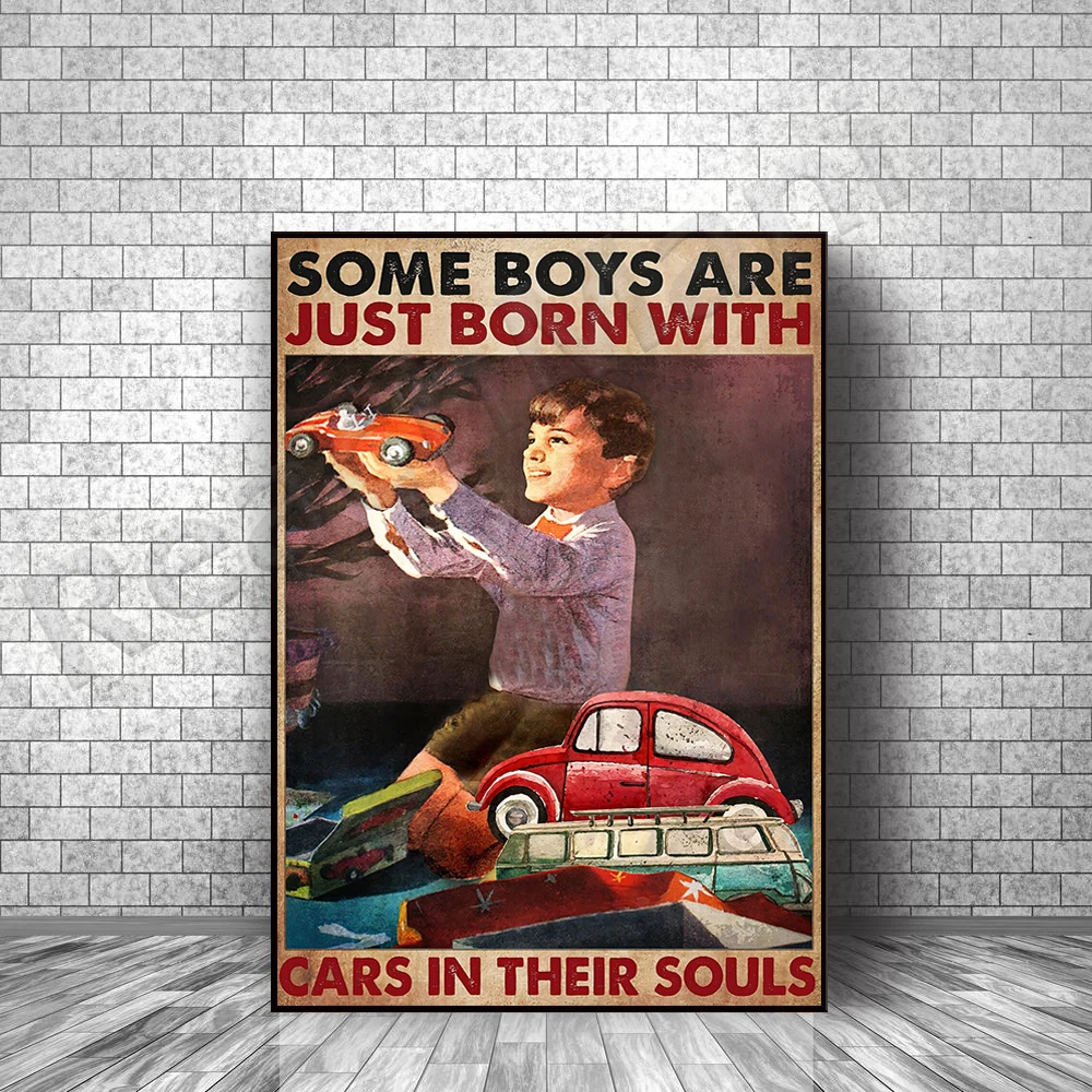 

У некоторых мальчиков есть постеры для автомобилей, художественные принты для украшения стен автомобиля, подарки для автомобилей в стиле ретро, подарки для любителей автомобилей в их душе