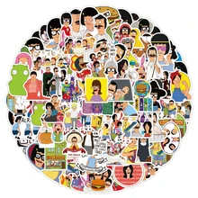 

50/100PCS Animation Sticker Happy Burger Shop Character Pattern Snowboard Laptop Luggage Fridge Vinyl Home Decor Stickers Toys