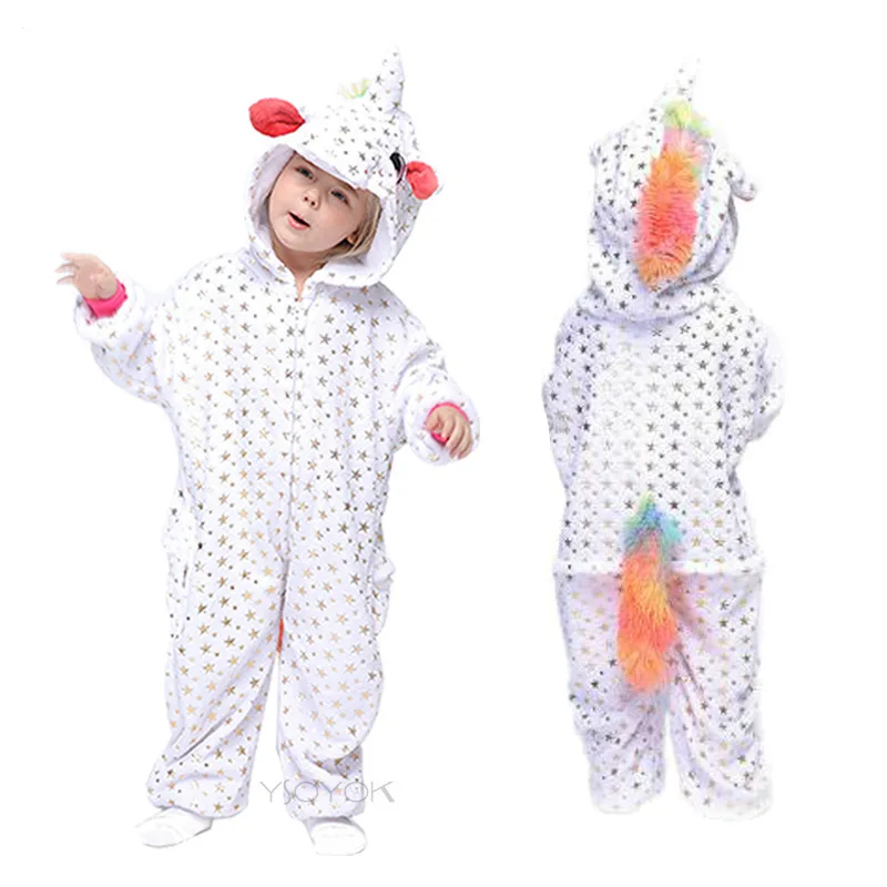 Kids Kigurumi Onesie Unicorn Pajamas For Children Animal Panda Blanket Sleepers Baby Costume Winter Boys Girls Licorne Jumspuit