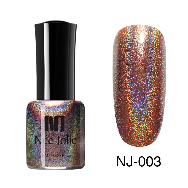 Color 39 NEE JOLIE 54 Цвета голографический лак материя лазер сверкающий Holo Декоративный Лак для ногтей DIY украшения ногтей сухой воздух 8 мл - Цвет: Color 39