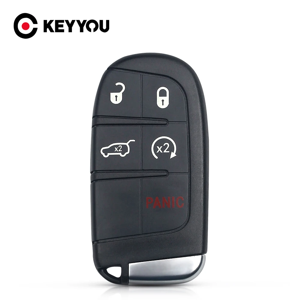 

Запасной автомобильный смарт-брелок KEYYOU с 4 + 1/5 кнопками, чехол без ключа для Dodge Jeep Charger Grand Cherokee 2013-2015