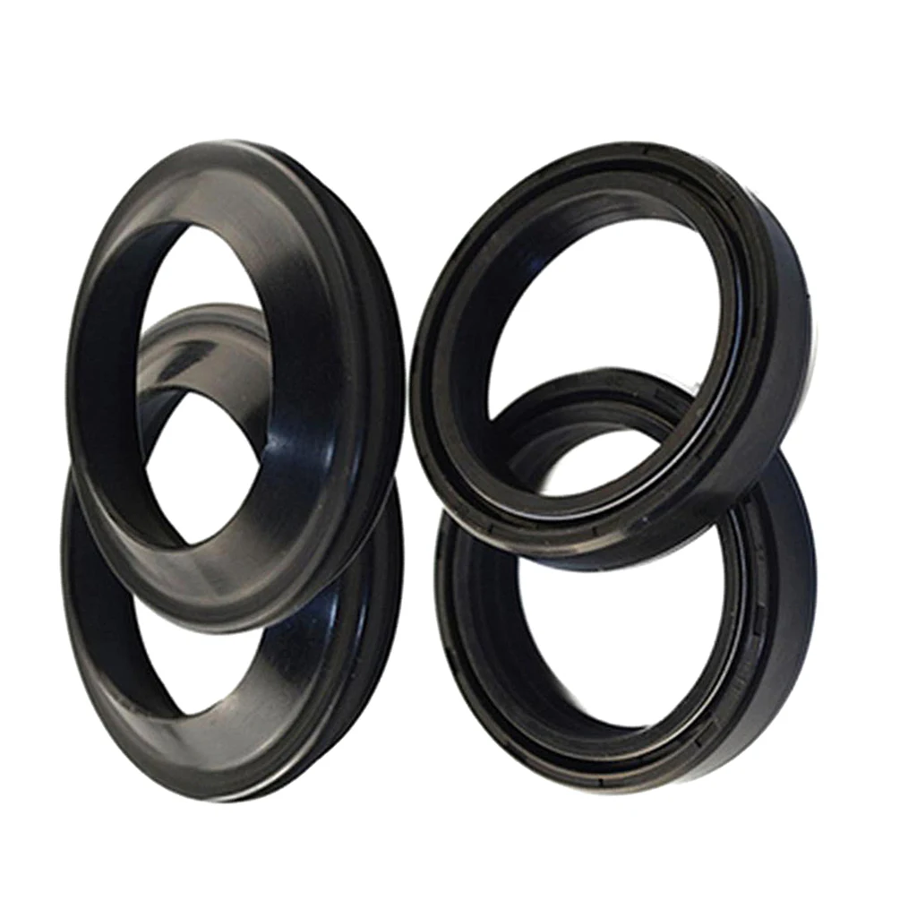 Rubber Front Fork Oil Seal Set 41x54x11mm & Motorcycle 41x54mm Dust Seals Oil seal Bicycle fork Parts accessories Black