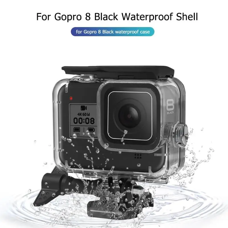 60 м Корпус для GoPro HERO 8 черный жесткий защитный чехол для Go Pro Hero8 аксессуары для спортивной камеры
