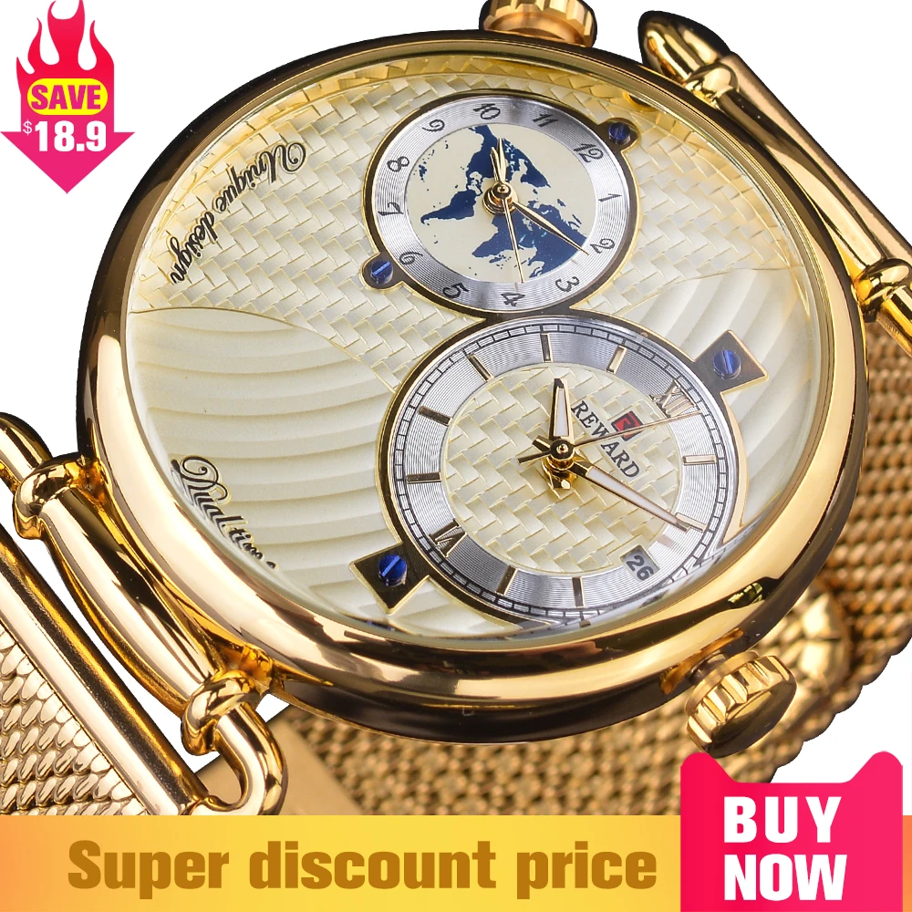 Men Watches 2020 Luxury Top Brand REWARD Gold Watch for Business Quartz Waterproof Wristwatch with Gift Box Montre Homme
