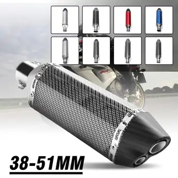 

38-51mm 365mm Carbon Stainless Steel Motorcycle Exhaust Muffler Pipe Double Air Outlet For R6 Z650 MT07 Z900 CBR1000 KTM R3 R25