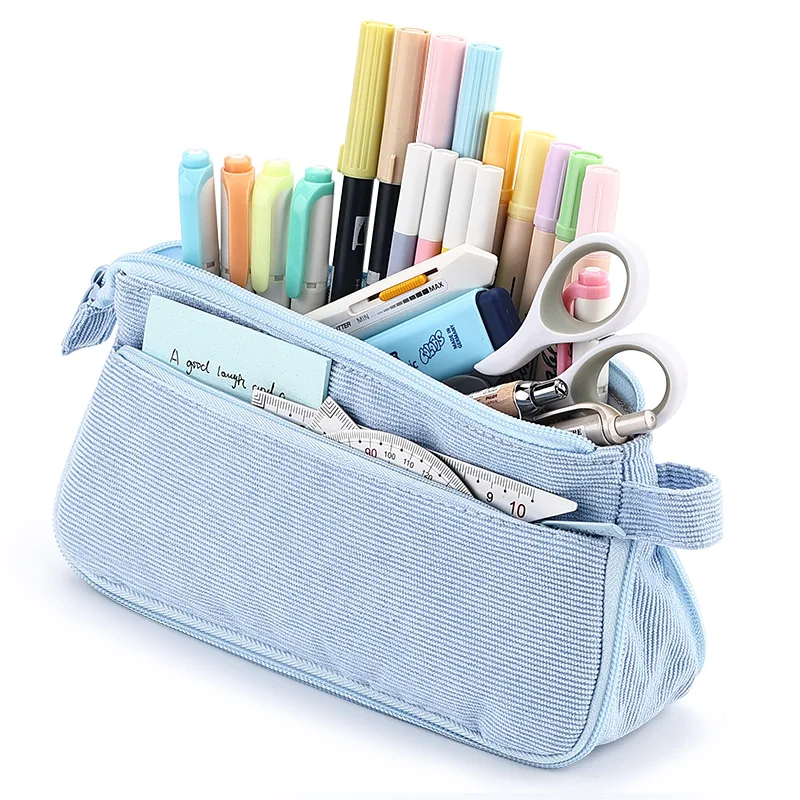 Azul) Estuche Para Lápices De Examen De Estilo Simple, Papelería De