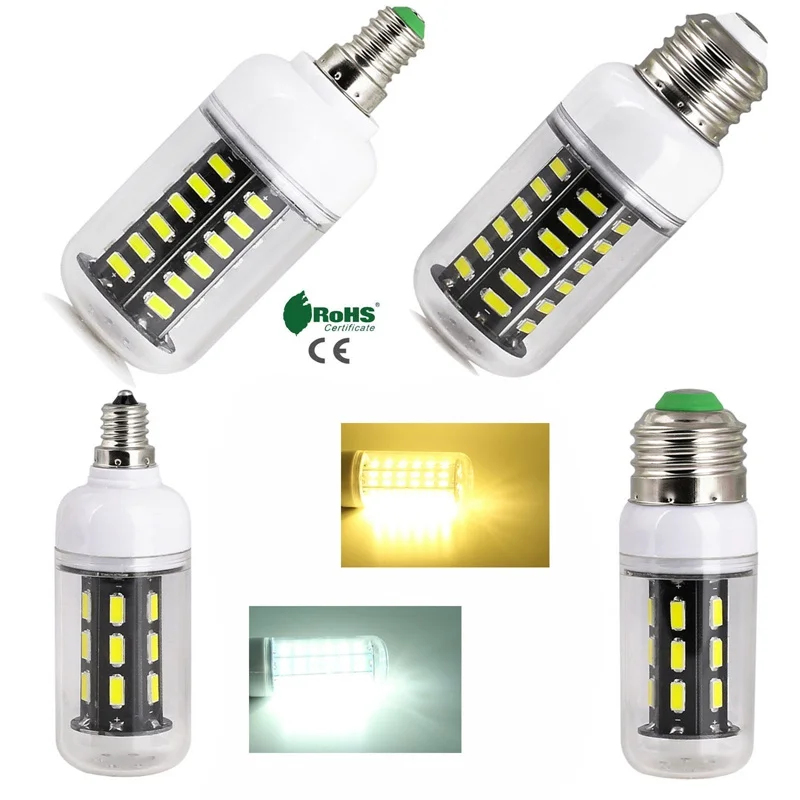 Светодиодный светильник для кукурузы E26 E27 E12 E14 12W 15W 24W 7030 SMD Лампа 15 22 28 42 светодиодная люстра прозрачный корпус белый свет для домашнего декора