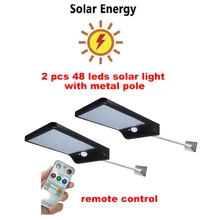 2/4pcs LED Solar Light Outdoor Waterproof 48 LED Garden Solar Light Motion Sensor PIR 4Modes With Remote Control Solar Lamps sec 2/4pcs LED Solar Light Outdoor Waterproof 48 LED Garden Solar Light Motion Sensor PIR 4Modes With Remote Control Solar Lamps sec