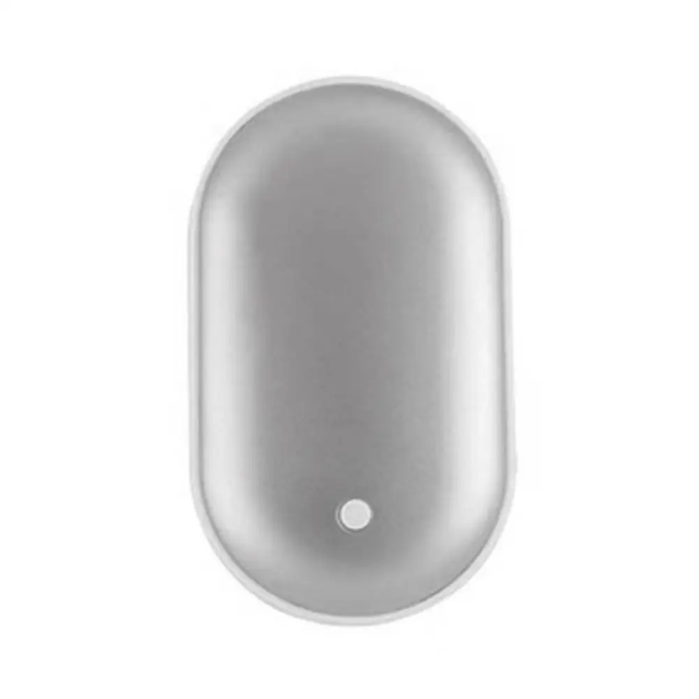 Silver Портативные мини-грелки для рук Lucky Cobblestone USB power Bank перезаряжаемая грелка для рук для холодной зимы - Цвет: Silver