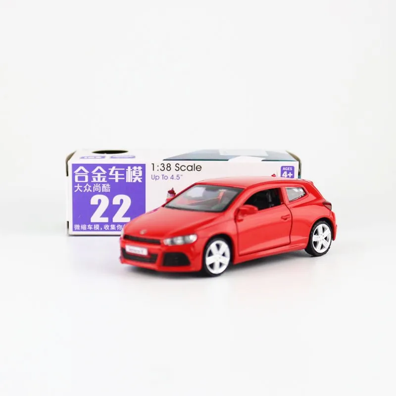 CAIPO-Coche de juguete a escala 1:38 para niños, vehículo de juguete a escala, modelo VW Scirocco