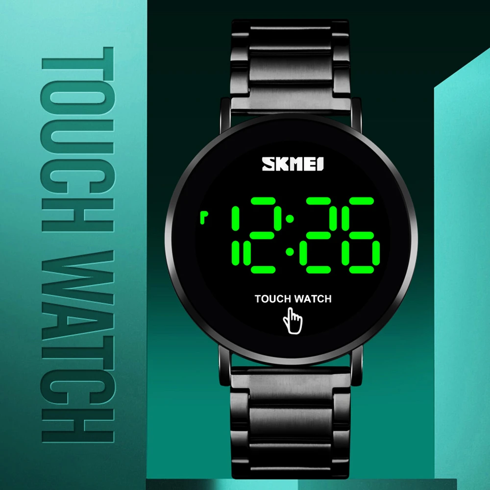 SKMEI 1550 mannen Horloges Digitale Horloge Luxe Touch Screen LED Licht  Elektronische Horloge Rvs Heren Klok Reloj|Quartz Watches| - AliExpress