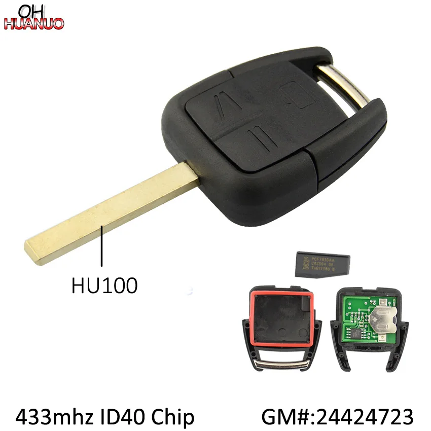 3 кнопки дистанционного ключа управления Fob 433,92 МГц с ID40 чип для Opel Vauxhall Astra Vectra HU100 лезвие ключ Часть#24424723