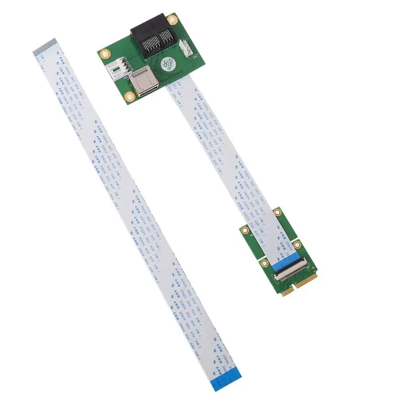 Мини PCIE к PCI-E Express X1+ USB Riser Card с FFC кабелем высокоскоростной DIY 90 градусов слот