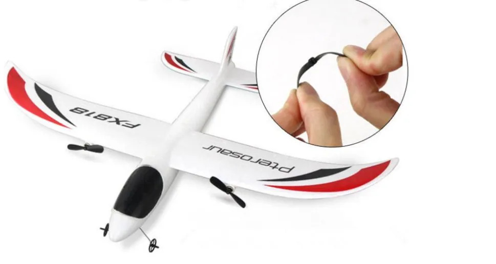 Hotty Toy High Quality 48cm RC Drone with Fixed wing glider 2.4G 4CH 200M fly time 25-40min anti-fall RC plane aircraft
