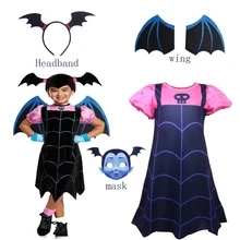 Одежда для девочек Vampirina костюм вампира Косплэй Детские платья для вечеринки на Хэллоуин; Карнавальный костюм для детей модные вечерние платья для девочек; уличная одежда