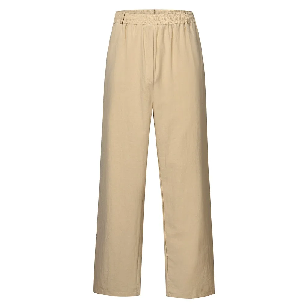 Vogue Pantalon Homme брюки мужские повседневные рабочие хлопковые смешанные однотонные длинные штаны с эластичным поясом с карманами черные брюки