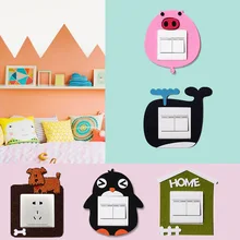 A131 Войлок Мультяшные наклейки обычный переключатель Защитный чехол украшение для розетки набор настенные наклейки-переключатель комплект