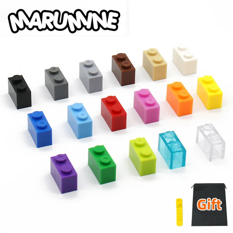 Marumine 1x2 точки кубик MOC базовые кирпичи 3004 классические строительные блоки детали DIY игрушки Аксессуары