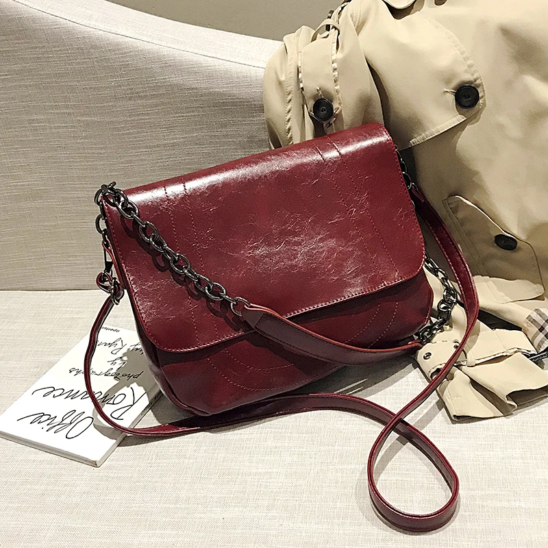 Винтажная модная женская сумка через плечо новая качественная женская дизайнерская сумка из искусственной кожи Большая вместительная сумка через плечо - Цвет: Красный
