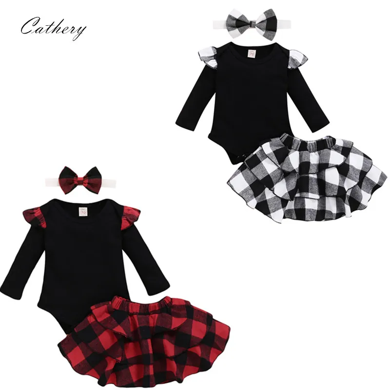 Cathery Newborn Baby Girls Tutu Skirt Short Sleeve T-Shirt Headband Outfit 2PCS Clothes Set | Детская одежда и обувь