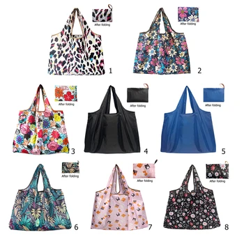 

Fashion Print Comfortable Leisure Chic Fashionable Portable Shopping Bag Folding Handbag Big Capacity Shoulder Pouch