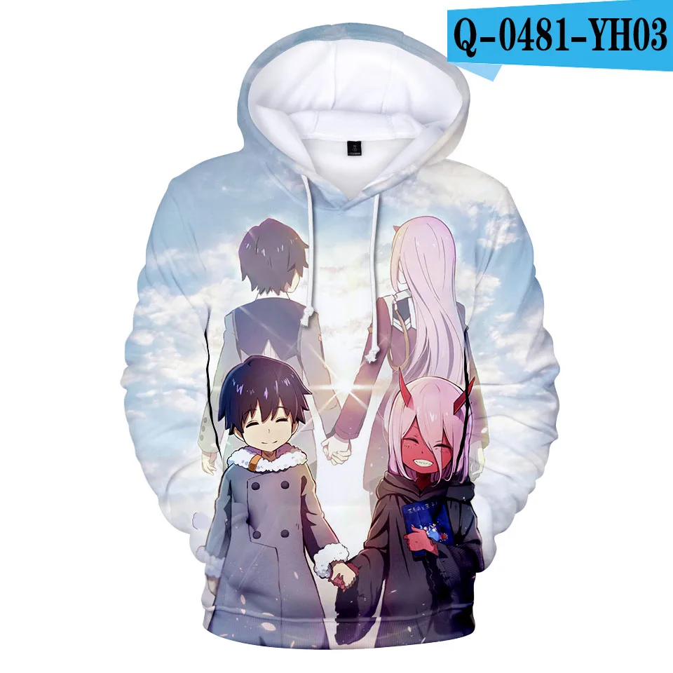 Коричневый Aikooki Darling In The Franxx 3D с капюшоном Популярные Аниме 3D мужские толстовки с принтом женские толстовки нейтральная уличная одежда Повседневная - Цвет: Коричневый