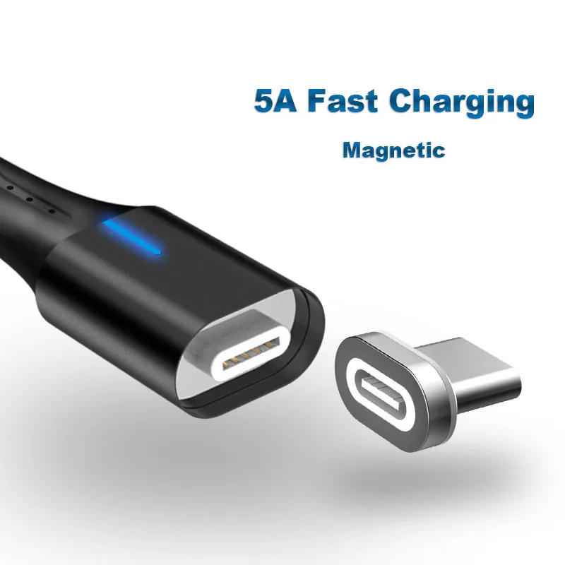 5А Магнитный кабель Micro usb Type C супербыстрая зарядка для телефона Type-C магнитное