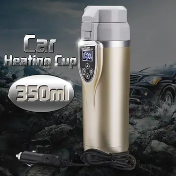 

350ml 12V/24V Intelligent Vehicle Heating Cup Car Auto Electric Heating Cup Adjustable Temperature Electric Kettle Boiling Mug