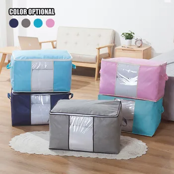 

Foldable Large Non-woven Quilt Storage Bag Clothes Quilt Blanket Zipper Storage Bag Organizer Box Closet Wardrobe Organizer