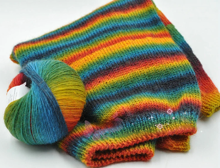 300 грамм постепенная пряжа цвета радуги из шерсти толщина пряжи для ручное вязание крючком шарф свитер необычная пряжа