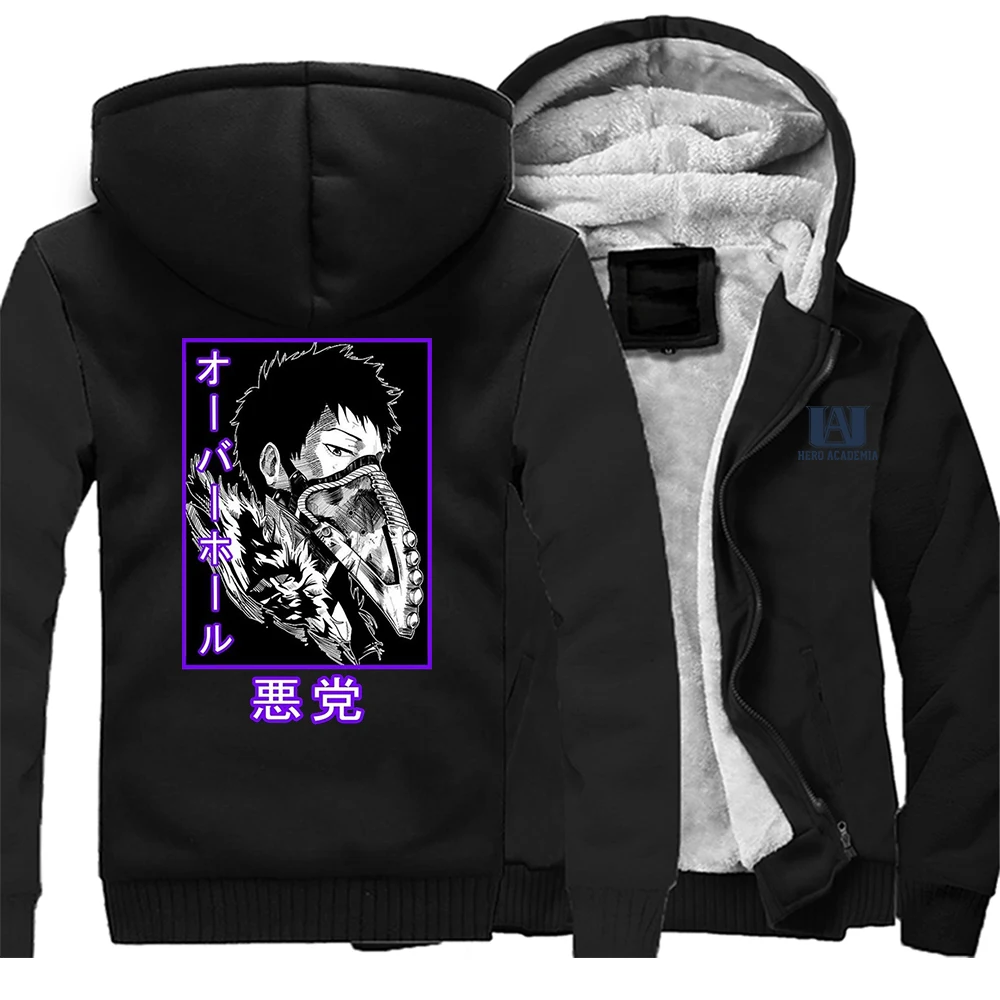 

My Hero Academia Anime Warm Men's Hoodie Overhaul Bomber Jackets Fleece Streetwear Zipper Boku No Hero Academia Jacket Mens Coat