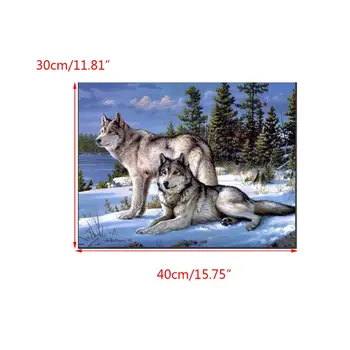 

Winter Wolf 5D Full Drill Diamond Painting Embroidery Cross Stitch Decoration